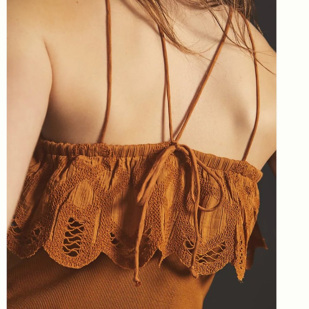 NWT anthropologie strappy tank top w/lace detail M - Picture 2 of 7